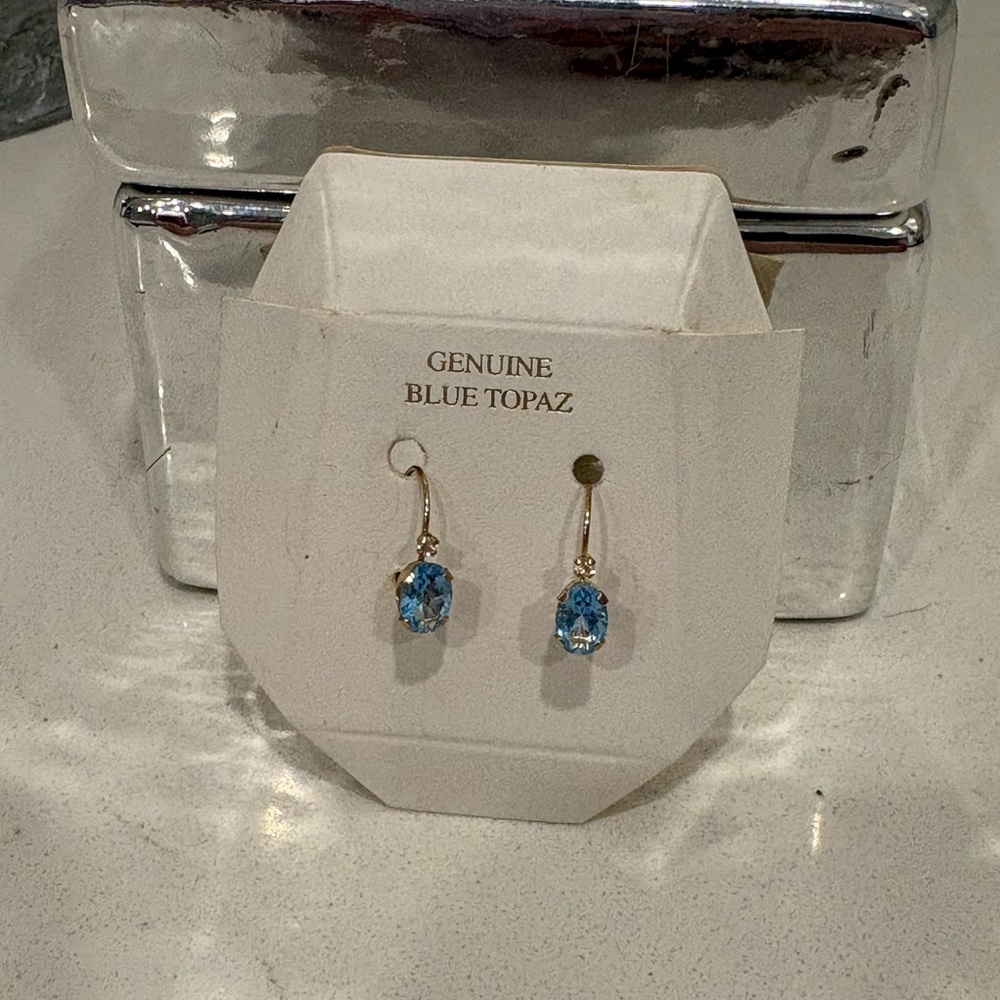 Genuine Blue Topaz Earrings